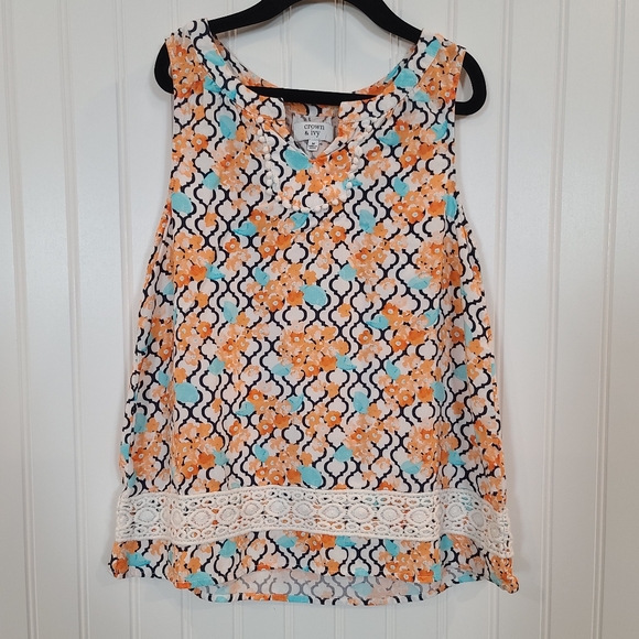 crown & ivy Other - Girls Crown and Ivy sleeveless blouse, YM